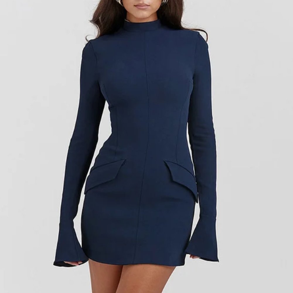 Viviantia Glam Mini Dress in "Navy Elegance" Viral TikTok Audrey Peters Ad